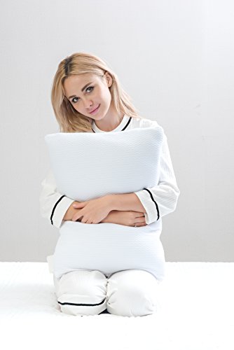 Orthopädisches Nackenstützkissen von TAMPOR Viscoelastischem Gelschaum Kopfkissen Premium Ergonomisches Kissen Nackenkissen mit Waschbaren Kopfkissenbezug 70×50 CM - 6