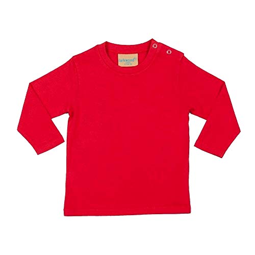 Larkwood- Camiseta de manga larga lisa para bebé unisex (3-4 meses/Rojo)