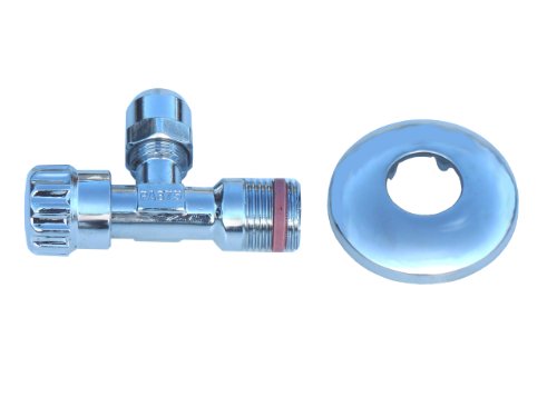 1 x Eckventil Messing verchromt selbstdichtend 1/2" x 10 mm