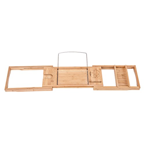 verstellbar ausziehbar Badewanne Rack Badezimmer Aufbewahrung Bambus Bad Caddy Badewanne Rack Badezimmer Aufbewahrung Bambus Bad Caddy Tray - 6