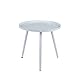 Produktbild MGMDIAN Nordic schmiedeeisen kleine couchtisch Wohnzimmer Mini Schlafzimmer runden kleinen Tisch Kleiner multifunktionaler Klapptisch (Farbe : Weiß, größe : 46 * 46 * 44cm)