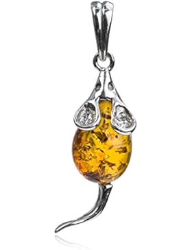 Bernstein Sterling Silber Maus Anhanger