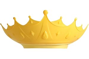 ISAKEN Gorro de ducha para bebé, forma de corona, gorro de ducha ajustable para niños, gorro de champú para bebé, con protección para los ojos, protección para los oídos, protección para niños, niños