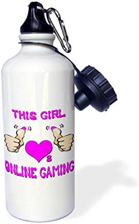 GFGKKGJFD624 - Borraccia Sportiva in Alluminio con Scritta This Girl Loves Online Gaming, per Uomini, Donne, Bambini, Regali di Natale