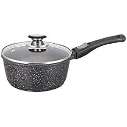 Napoleon Casserole 16 cm Tous Feux Dont Induction, avec Manche Amovible et Couvercle en Verre, sans PFOA, Fonte d'Aluminium Revêtement Anti-adhérent en Greblon C3 de Technologie Allemande