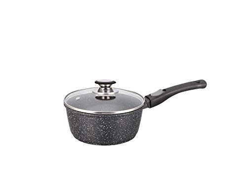 Napoleon Casserole 16 cm Tous Feux Dont Induction, avec Manche Amovible et Couvercle en Verre, sans PFOA, Fonte d'Aluminium Revêtement Anti-adhérent en Greblon C3 de Technologie Allemande