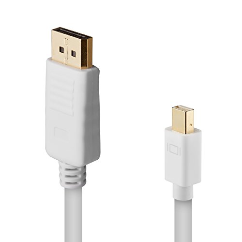 Mini DP auf DP Kabel, 1.8m Vergoldet Mini DisplayPort(Thunderbolt) auf Displayport(DP) Kabel(Weiß) Konverter Adapter V1.2, 4K Resolution Unterstützte von SZCTKlink - 2
