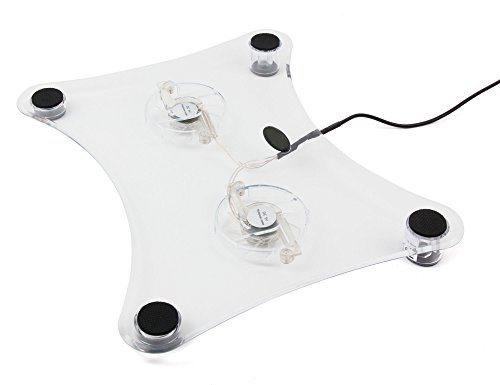 Für Ihren ODYS Trendbook Next 14 Pro, Trendbook 14 Pro, Shape Pro, Vario Pro 12, Shape 360 und Elite Win 360 Laptop: Transparenter Kühl Pad | Cooling Pad | Notebook Cooler mit USB und LED