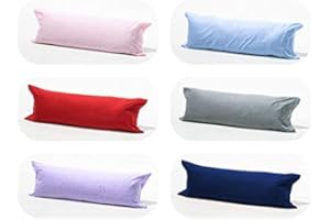 VOICE7 Large Size BOLSTER PILLOW CASES Only For Multiple Uses - 4 Sizes & 20 Colors Choice - Pregnancy Pillow case/Nursing Pillow/Maternity Pillow (White - KING 5 Feet 60")