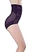 Bigood Women Cross Lace Boyshort High Waist Underpants Purple XXL Waist 80-86 cm
