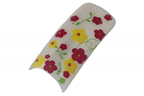 Effect Beauty 100pcs Light Pink & Yellow Pink Flowers Acrylic Pre-Designed Nail Tips With Storage Box - Tip Sizes 1-10