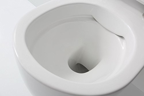 NEG Hänge-WC Uno11RK (Tiefspüler/randlos/kurz) Toilette ohne Unterspülrand mit Duroplast Soft-Close-Deckel und Nano-Beschichtung - 3