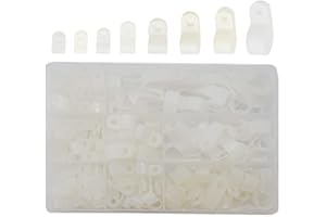 Ruidee 160 Stück Kabelklemmen Nylon R Clips Schraubbefestigung Kabelklemmen für die Kabelführung (Weiß)