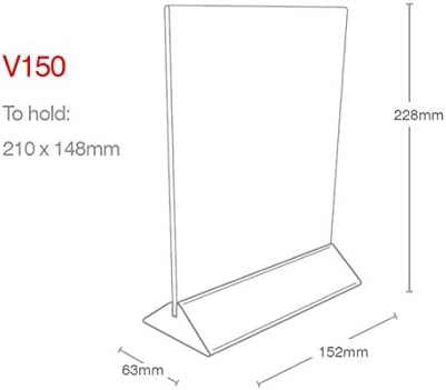 Taymar A5 Menu/Sign Holder with PVC Cover - Clear (Pack of 5)