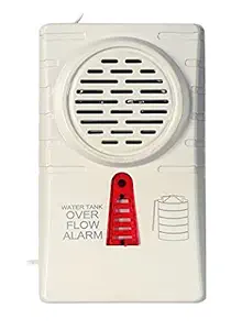 MOZZBY Water Tank Overflow Plastic Alarm Bell with Multiple Voice Sound (Standard Wired White)