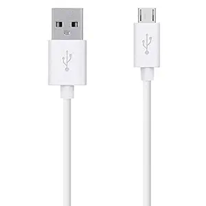 ShopReals Micro USB Fast Charging Data Cable for Samsung Galaxy J6 Plus with High Speed Data Transfer Android V8 (2.4 Ampere, 1 Meter, White)