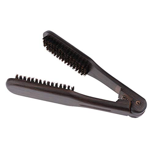 B Blesiya Soft Handle Hair Straightener Brush V Shape Hair Comb Folding Hair Straightening Hairbrush