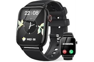 LLKBOHA Smartwatch-Uomo-Donna - 1,85'' Schermo Orologio Smart Watch, Effettua/Risposta Chiamate, 7/24h Cardiofrequenzimetro/Ossigeno Nel Sangue/Contapassi/Monitoraggio del Sonno, per Android iOS