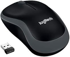 Logitech M185 Wireless Mouse USB for PC Windows, Mac and Linux, Grey with Ambidextrous Design