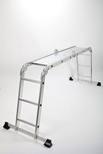 point-home Multifunktionsleiter Arbeitsbühne Mehrzweckleiter Alu Leiter - 4