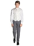 Medio elástico pantalones Paisley of London, Bebé niño Marfil & Gris Chaleco De Vestir, Trajes Niños, Traje Ceremonia Niño - sintético, Ivory & grey, 100% poliéster, Niño, Marfil y Gris, 11-12 Años