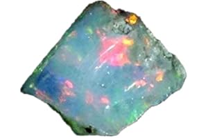 LARA GEMS STONES AND JEWELLERS 03.20Cts 100% A+ Natural Ethiopian Welo Opal Rough Stone, Raw Crystal,October Birthstone, Jewelry Making Gemstone, Ultra Fire Striking Opal, Opal Rock, Handpicked Stone, Size-12X12X03MM