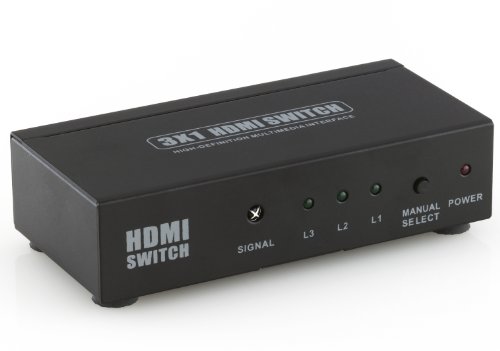 deleyCON HDMI Switch / Verteiler 3 Port – 3D Ready / 1080p – Metallgehäuse - 2