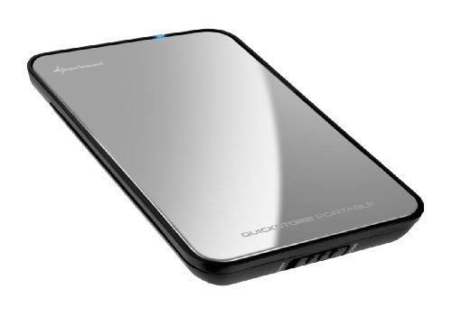 Sharkoon Quickstore Portable USB 3.0 Gehäuse für 2,5 Zoll (6,4cm) SATA Festplatte inkl. Backup Funktion hochglanzsilber