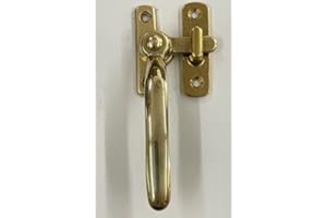 effedielle Maniglia a leva da blocco per serramenti in ottone lucido versione sinistra- Tavellino chiusura+apertura finestre-porte-stipiti. Infissi in legno art.104SXOL