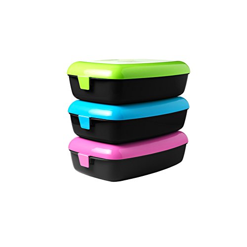 Frozzypack 35005 Frühstücksdose „Nummer 2“ 1,2 L, Polypropylen, schwarz / türkis, 25 x 16.1 x 7.2 cm - 2