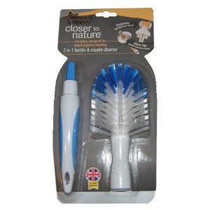 Sponge-free & Wire FreeTommee Tippee Closer to Nature 2-in-1 Bottle & Nipple Cleaner - Blue
