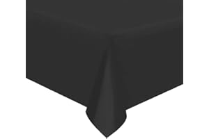Karrma Ltd. Pack of 4 Paper Disposable Table Cover - Tablecloth for Indoor or Outdoor - All Occasion Baby Shower, Wedding, Birthday, Christmas, Halloween, Easter Party Decorations 90x90cm (Black)