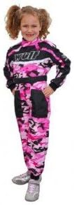 Wulfsport Wulf Cub Kids Quad Overall Racing Jump Suit Camo Design (Junior Small 5-6 Years, Pink Camo)