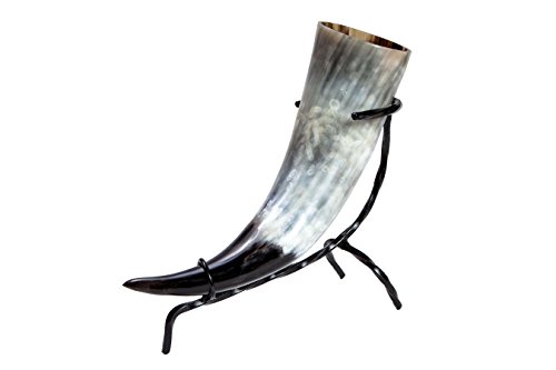 Cuerno para beber de 400 a 490 ml, con soporte metálico