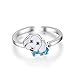 Produktbild Hddwzh Woman Ring,Frau Ring, 925 Sterling Silber Ringe Puppy Dog Öffnen Ring Für Frauen Mädchen Geschenk Valentinstag Präsentieren Täglich Verschleißring
