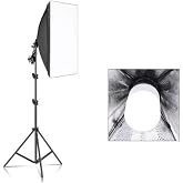 AA Plus Softbox Sabit Işık Seti 50X70 Cm- 50 Watt (500 Watt &Ccedil;ıkış G&uuml;c&uuml;) Siyah