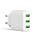 Produktbild FHHL USB-Steckeradapter 30W 3A / 5V Schnellladegerät 3-Port-USB-Hub-Wandladegerätadapter himmelblau Europäische Vorschriften Power Travel Adapter
