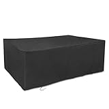 Stabile Befestigung - Durch die mitgelieferte Kordel ist es auffallend einfach und angenehm, die Haube an Ihren Möbeln zu befestigen. So kann man das untere Ende der Abdeckung durch die Kordel festziehen und somit hält die Haube auch starkem Wind stand