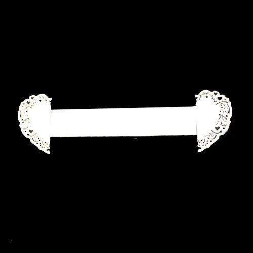 ROSENICE 50pcs Papier Herz Laser Geschnitten Serviettenring Hochzeitsfeier Tischdekoration Weiss - 5