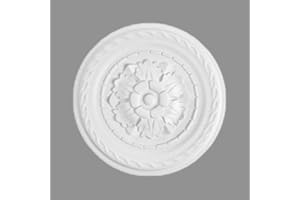 PROVISTON | Rosace en stuc | Diamètre: 300 mm | Polystyrène | Blanc | Montage facile | Rosace de plafond | Décoration murale