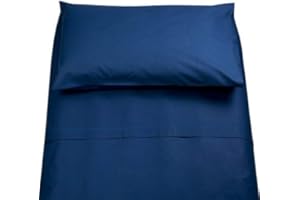 STORE SORRENTO Completo letto singolo Irge in cotone lenzuolo sopra,lenzuolo sotto,1 federa (Blu notte)