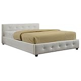 hohes bett holz Mit einem hochwertigen Kunstlederbezug in der Farbe weiß erhältlich