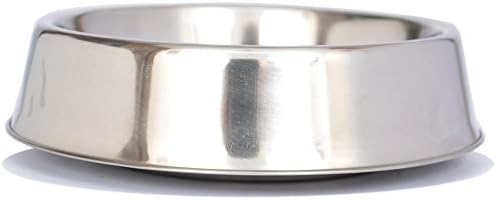 Iconic PetStainless Steel Non Skid Pet Bowl for Dog or Cat with Raised Rim Dishwasher Safe Pet Food and Water Bowl in Varying Sizes (8 Oz)