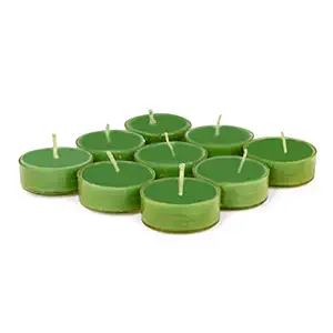 DARSHMOTI Green Apple Smokeless Scented Acrylic Tealight Candles | Scented Acrylic Tealight Candle Pack of 9 for Home Decoration and Celebrations | Burning Time 3hr-4hr | Pack of 9 (Green Apple)