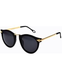 MissFox Gafas de Sol Moda Vintage para Mujer y Hombre Gafas Lente Ronda UV400 Sunglasses