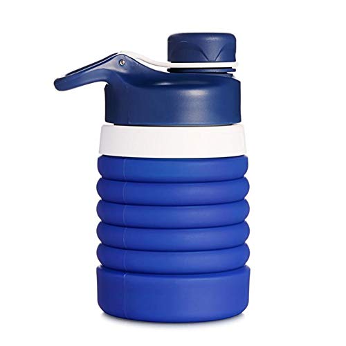 Preisvergleich Produktbild iBaste_Wasserflaschen Faltbare Spirale Retractable Wasserflasche mit auslaufsicheren Silikon-Deckel für Outdoor, Reisen, Camping und Wandern, Radfahren Laufen