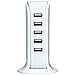Produktbild Prevently 5-Port USB-C Hub 5 USB Multi-Port Reise EU Stecker Ladegerät Desktop HUB Ladestation Netzteil für iPhone/iPad / Samsung