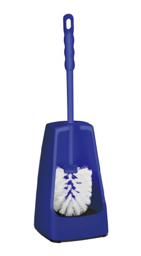 WENKO 19625100 WC-Garnitur Simple Blau, Kunststoff, 12 x 40.5 x 12 cm, Blau