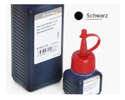 Stempelfarbe zum Nachtränken von Stempelkissen, Stempelautomaten und Selbstfärbern, 1L schwarz ohne Öl - 2