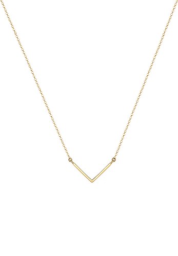 Elli-Damen-Schmuck-Echtschmuck-Halskette-Kette-Gliederkette-Geo-Dreieck-V-Kette-Blogger-Sterling-Silber-925-Vergoldet-Lnge-45-cm